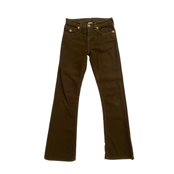 True Religion Green Bootcut Jeans Girls Size 14 - Picture 1 of 13